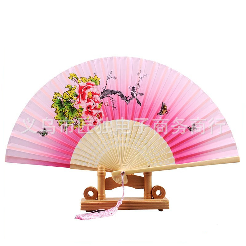 厂家批发女扇一笑扇古风折扇工艺礼品扇日式汉服舞蹈扇子