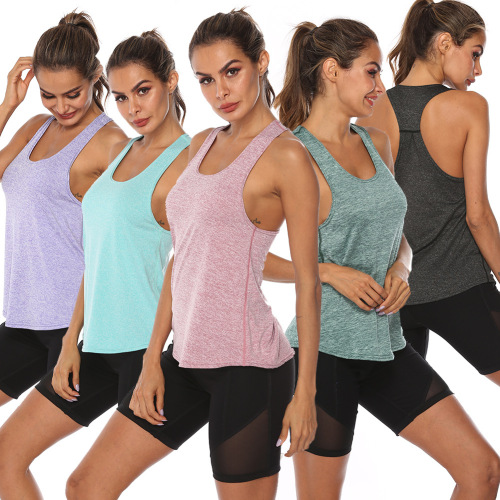 Bestselling sleeveless basic workout tank top for fitness training, running, quick-drying women's V-neck tank top