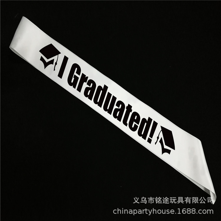 Temporada de graduación Graduado etiqueta cinturón accesorios de decoración de fiesta de graduación Me gradué correa de hombro de Graduación
