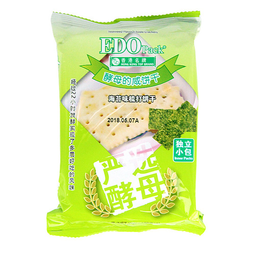 EDOpack Soda Crackers 100g - Selected Yeast, Sesame, Nori, and Mixed Grains Snack and Leisure Biscuits