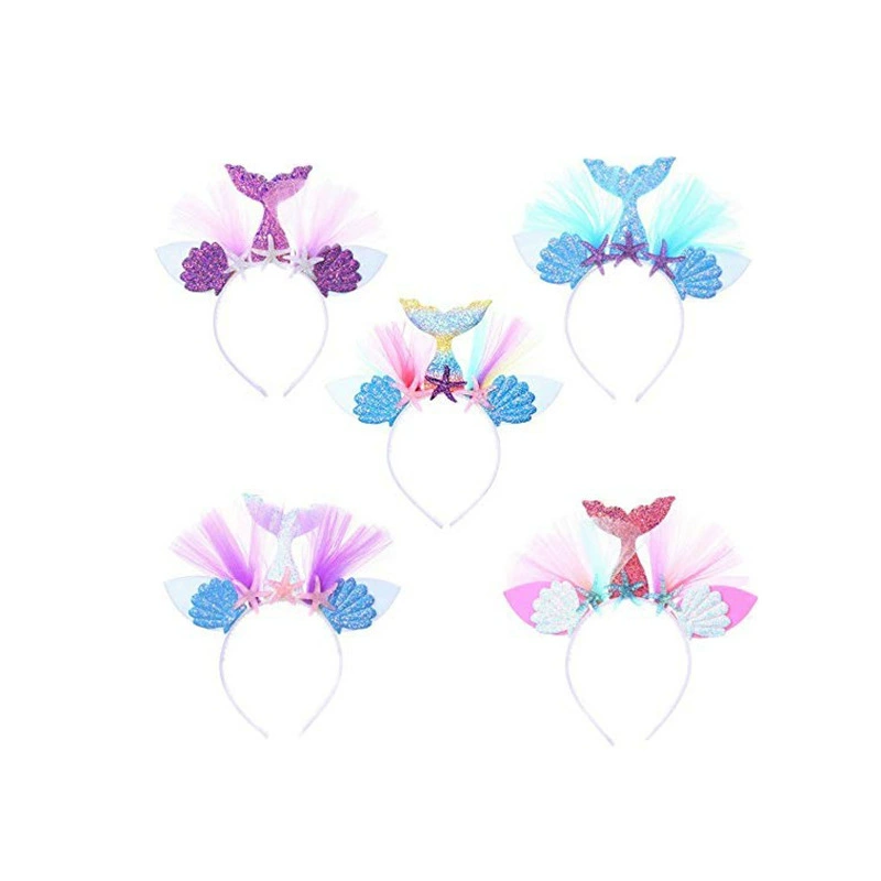 Детская повязка на Хэллоуин с русалкой, европейский и американский сетчатый головной убор русалки, аксессуары для костюмов