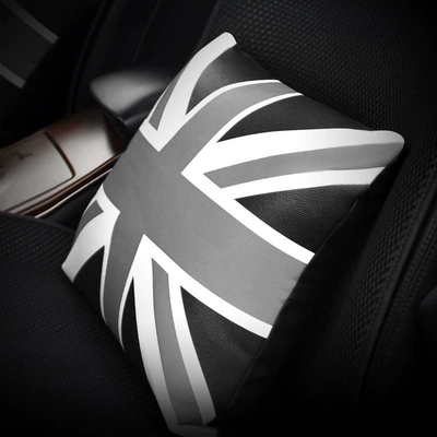 Waist support car pillow advertising waist - gray-and-black-rice-flag-pillow