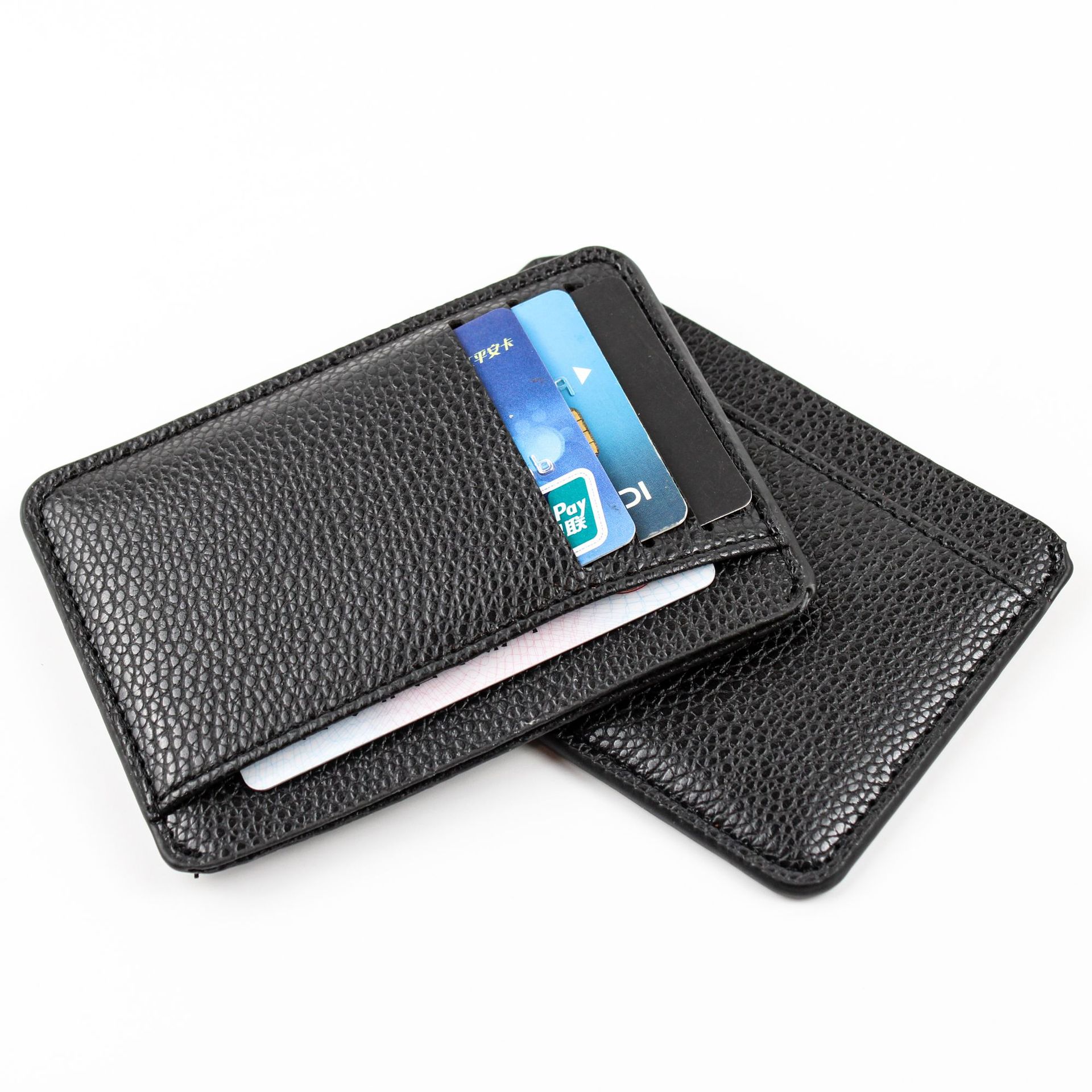 Factory Direct Sales New Creative Simple Pu Mini Card Holder with Litchi Pattern Ultra-Thin Multi-Functional Card Holder Document Bag Wholesale