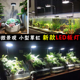 Маленький аквариум, светодиодный декор из смолы, лампа, водные растения, аквариумное освещение, светильник