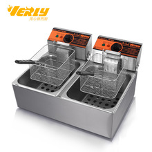 汇利HY-82双缸双筛电炸炉商用电炸锅炸薯塔机薯条机器