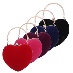 2022 New Cross-border Handbag European and American Ladies Evening Bag Fashion Heart-shaped Banquet Bag Evening Dress Handbag 
