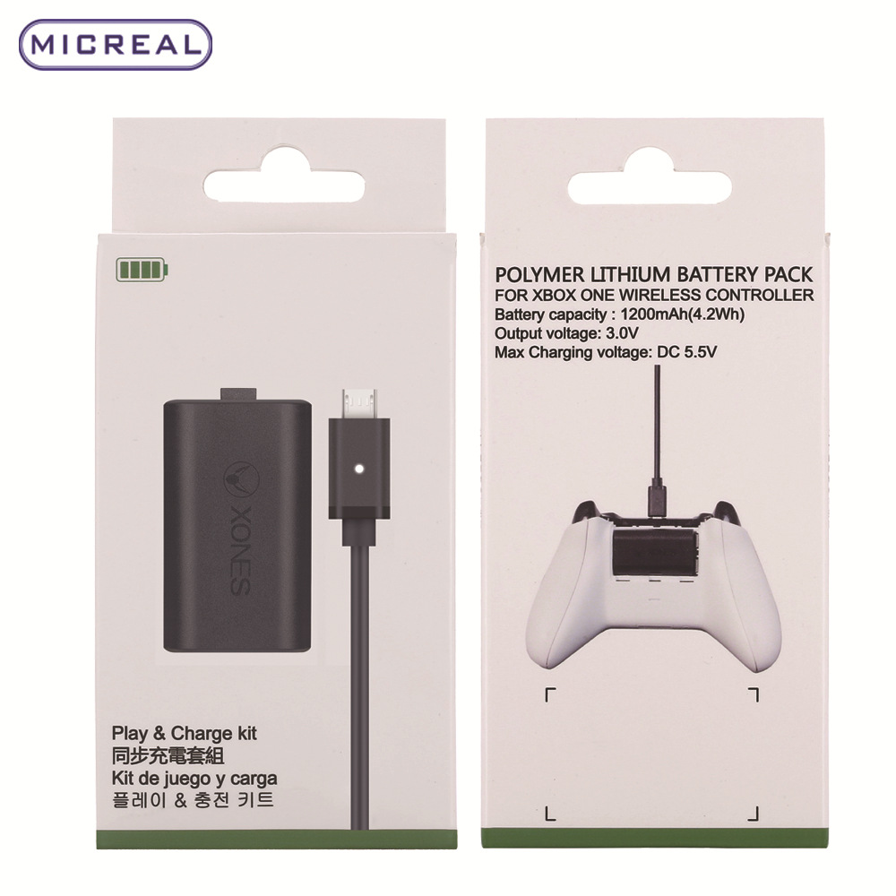 Batería que carga para las baterías del Xbox para Xbox unos un cable de carga del traje 1200mA USB C con la luz