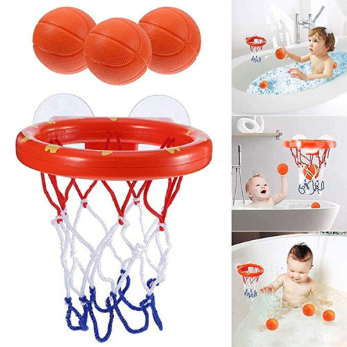 Cross-border hot selling bathroom suction cup basketball hoop water play basketball stand indoor mini shooting baby children's bath toy