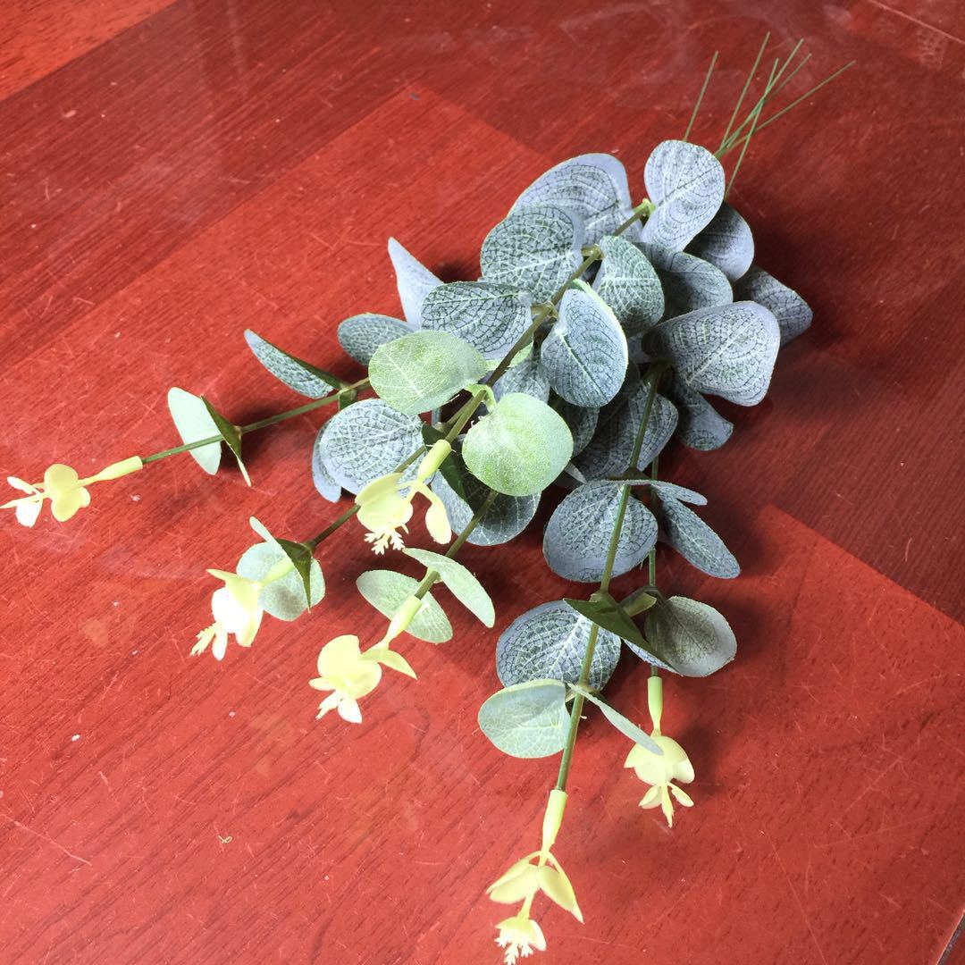 High quality simulation single silk screen printing eucalyptus money LEAF Project landscape decoration flower arrangement chestrium cheap wholesale