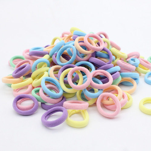 Elasticated Hair Accessory Candy Color Small Size Seamless Fabric Hair Tie for Kids, Cute and Durable