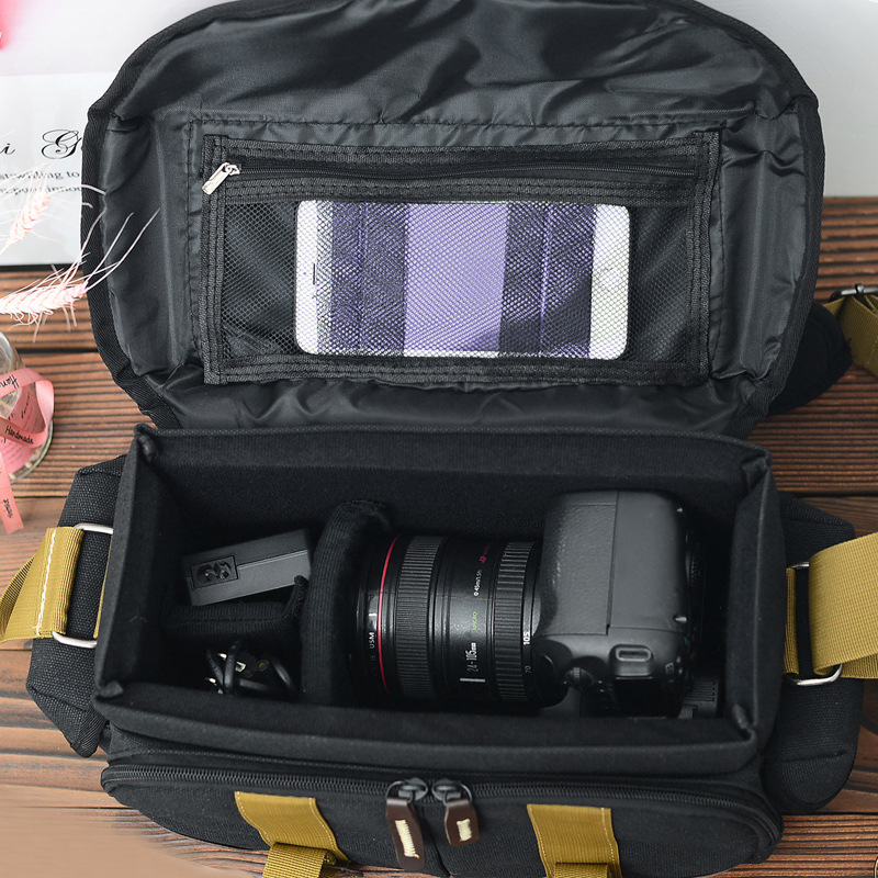 SLR camera bag new black canvas shoulder bag slung camera bag fishing lamp bag lamp bag factory wholesale