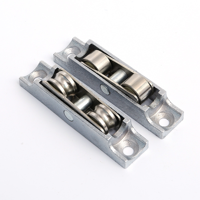 长期供应批发生产锌架平底可调双轮铝合金滑轮配件等量大价优