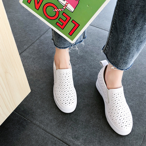 Women's Loafers  New Korean Style White Leather Shoes Women's Casual Spring and Autumn Thick Sole Single Shoes Dropshipping One Piece