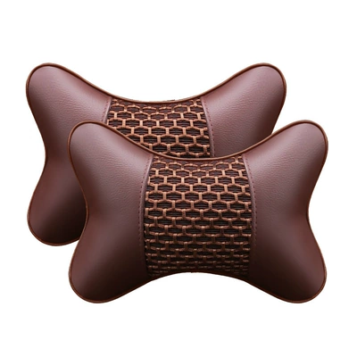 Neck Pillow Pair Loading | Headrest - 1901-coffee-headrest-pair