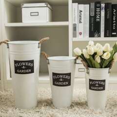 Nordic Rustic Vintage Flower Bucket, Tin Pail, Iron Barrel – Perfect for Dried & Fresh Flowers, Flower Shop Decor, and Floral Arrangements—Artistic Iron Flower Vase