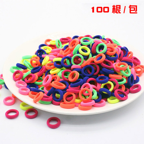 Simple and practical children's headband girl high elastic hair rope cute candy color rubber band small towel hair tie wholesale