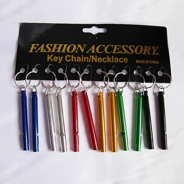 Factory Aluminum Alloy Whistle Outdoor Emergency Survival Whistle Life-Saving Whistle Metal Fan Whistle Referee Football