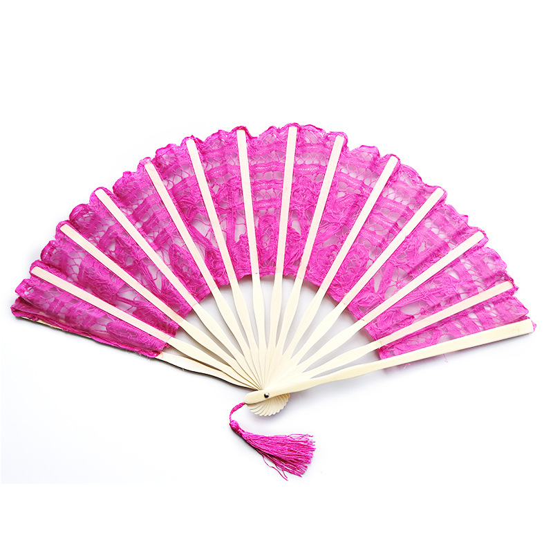 En stock 21cm 27cm blanco bambú hueso encaje ventilador vintage mano ventilador boda ventilador Palacio ventilador
