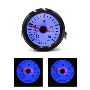 Cross-Border 52mm Universal 12V Car Modified Led Blue Light Turbo Meter Turbo Meter