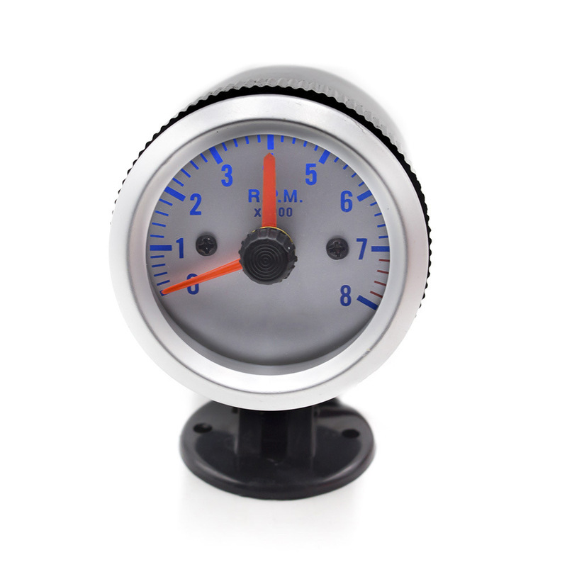 Cross-Border Automotive Modification Accessories 52mm Universal Blue Light Led with Instrument Shelf 0-8Rpm Tachometer