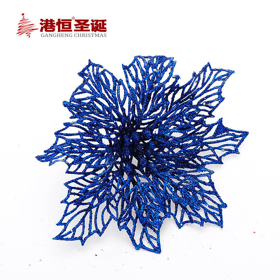 Hong Kong Heng árbol de Navidad decoraciones 14cm pegajoso Rosa hueco lentejuelas Flor de Navidad multi-color opcional 10g