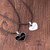 Foreign trade new couple necklace with female fashion i love you forever heart -shaped black and white necklace