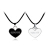 Foreign trade new couple necklace with female fashion i love you forever heart -shaped black and white necklace
