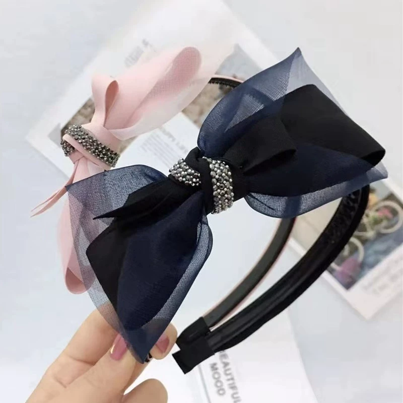 Headband, hairgrip for face washing with bow, hair accessory, hairpins, Korean style, new collection, wholesale