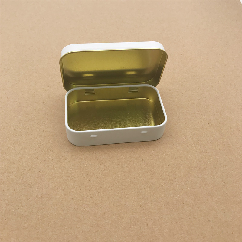 厂家供应白色翻盖薄荷糖包装小铁盒  U盘卡片铁盒包装现货