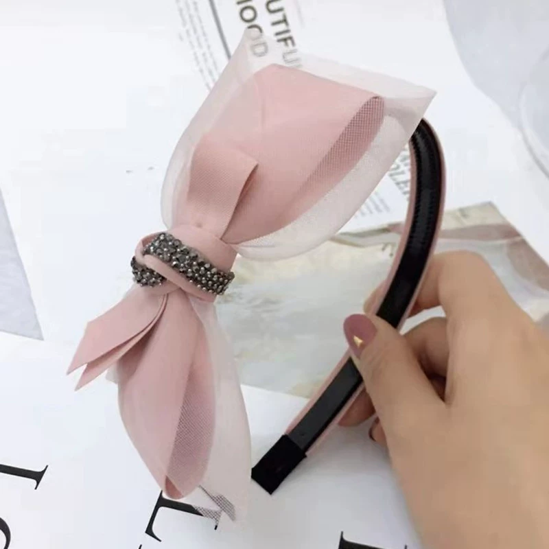 Headband, hairgrip for face washing with bow, hair accessory, hairpins, Korean style, new collection, wholesale