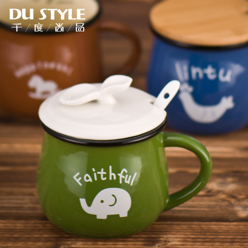 Retro esmalte imitación taza de leche taza de desayuno publicidad regalos promocionales logotipo de impresión mayorista taza de agua tallada