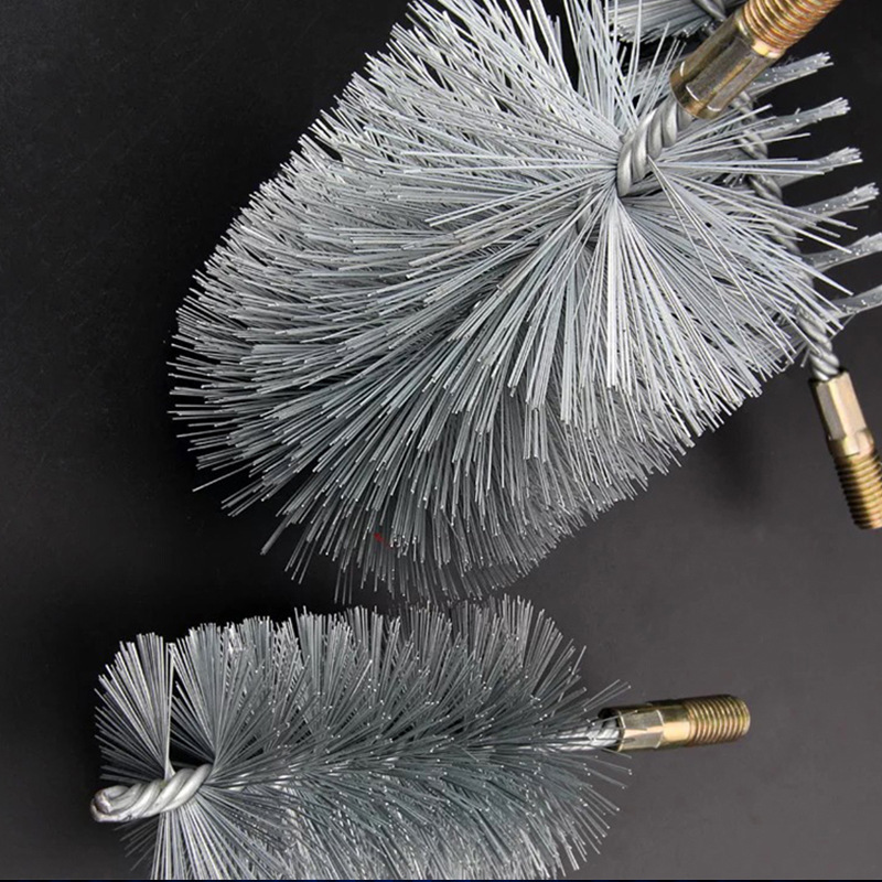 Factory direct chimney brush boiler smoke tube brush stainless steel wire brush inner hole cleaning brush wear-resistant manufacturers large favorably
