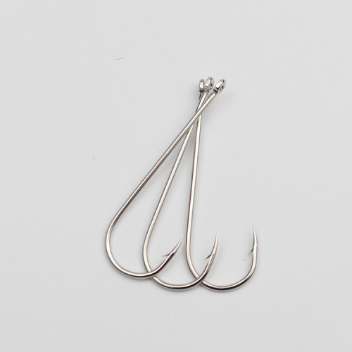 Tube-paid fishhook with holes in bulk barbed long-handled sea fishing hook with extended straight handle filament live bait black sea bream sea carp sandworm hook