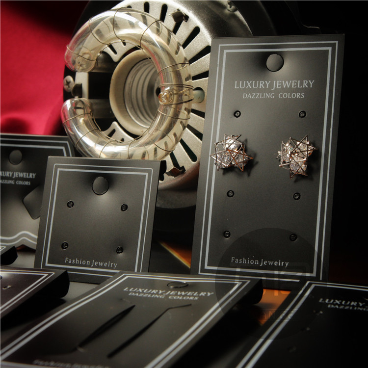 现货黑色塑料耳环耳钉项链发夹包装卡纸长款卡片PVC材料支DIY制作