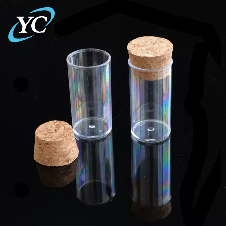 宇成厂家供应平底试管试管25*95mm配木塞 PS透明硬质样品杯包装管