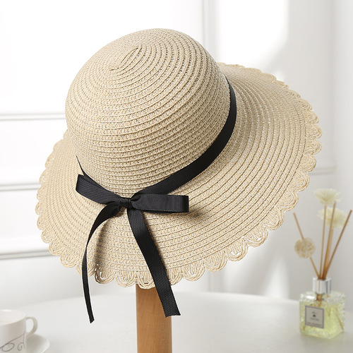 帽子女士夏天草帽度假旅游渔夫帽户外沙滩太阳帽海边遮阳草帽批发