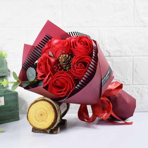 Dried flower bouquet gift creative eternal carnation soap rose bouquet gift box company gift manufacturer