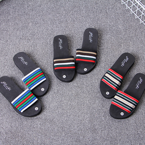 Summer new style for women's home, casual beach, word belt, sandals, wedges, Korean style simple word slippers, one piece for sale.