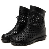 以一 Летние кожаные короткие сапоги для отдыха, ботинки, мягкая подошва