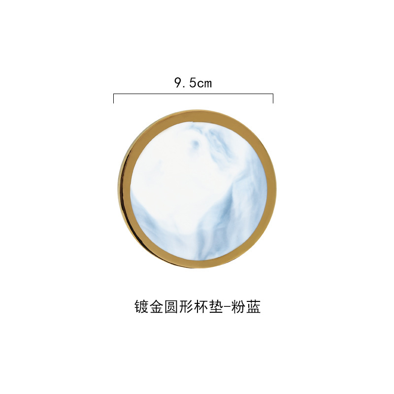 Nórdico ins marblado montaña creativa cerámica galvanoplastia mármol montaña con bandeja de té estera de corcho