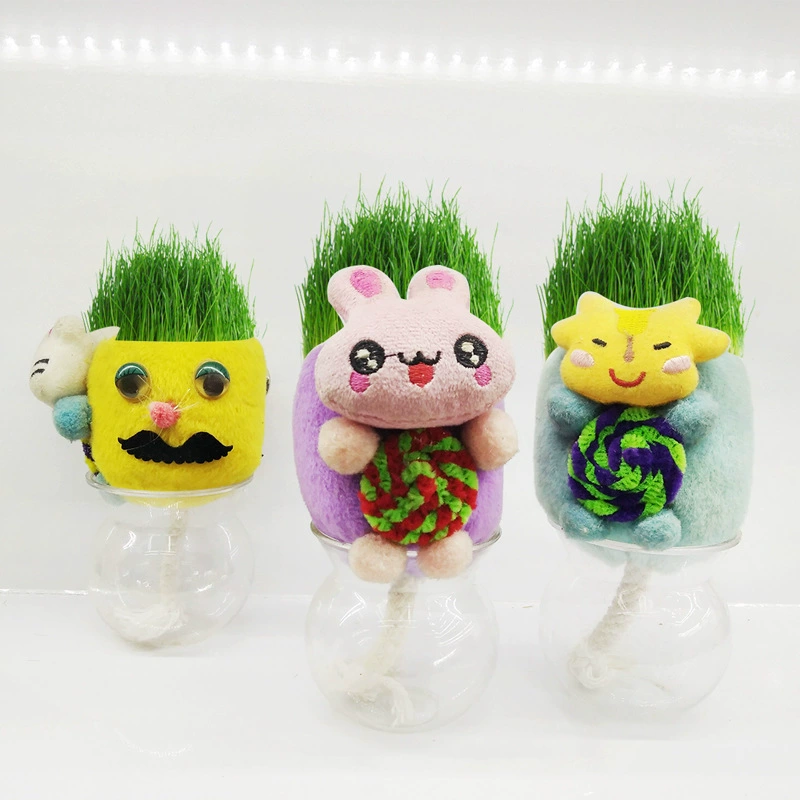 Пластиковая чашка мультфильм тканевая Кукла длинная травяная кукла голова Травы Посадка травы креативный офисный подарок