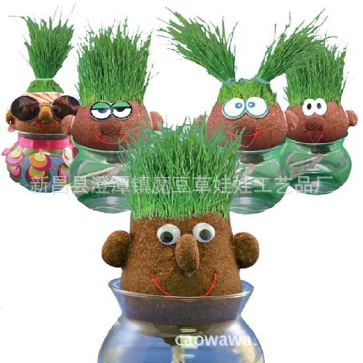 ГОЛОВКА ТРАВЫ giegie GRASS HEAD Корейская африканская посадка длинная ТРАВЯНАЯ кукла игрушка для выращивания подарок растение в горшке