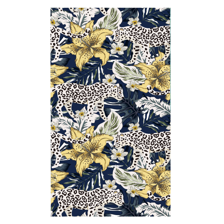 Toalla de baño al por mayor de transferencia térmica estilo europeo y americano Planta Fresca tendencia natación playa estera toalla adulto Toalla de playa de terciopelo de doble cara