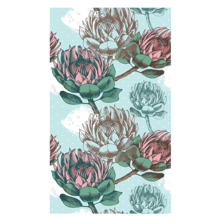 Toalla de baño al por mayor de transferencia térmica estilo europeo y americano Planta Fresca tendencia natación playa estera toalla adulto Toalla de playa de terciopelo de doble cara