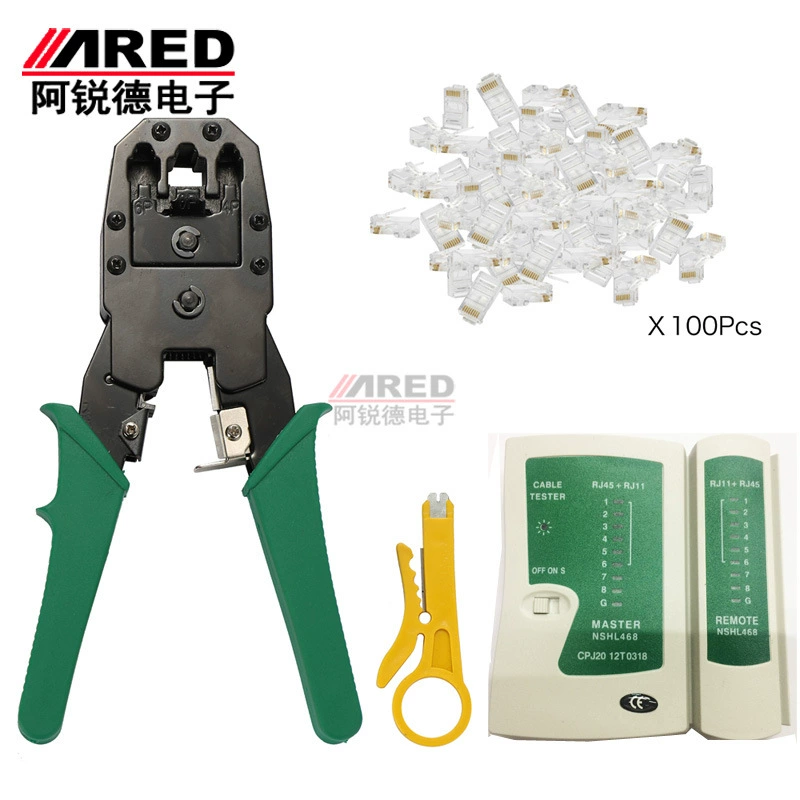 Трехцелевые сетчатые плоскогубцы инструмент костюм обжимные клещи Тестер ножа для зачистки Crystal Head 100