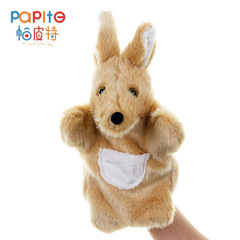 新款毛絨手偶兒童玩具小袋鼠找媽媽故事寶寶動物玩偶幼教跨境代理