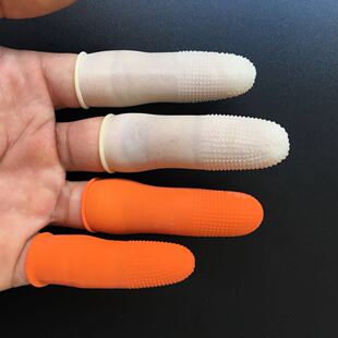 Disposable orange beige latex anti-slip anti-static finger gloves dust-free powder-free agricultural finger gloves factory wholesale