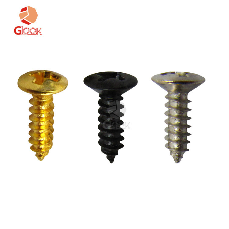 Electric guitar accessories guard plate screw 3*12-gold silver black optional wholesale sale (25 a pack)