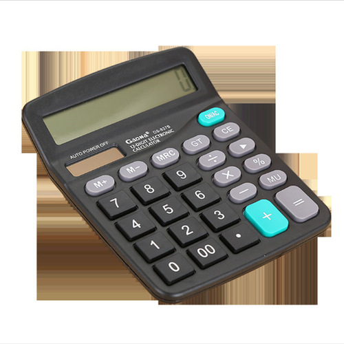 Solar office calculator, large screen, dual power supply, financial accounting computer, cultural supplies, 12-bit true
