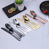 Wholesale cross -border 1010 stainless steel tableware, knives, spoon plating titanium plating western dining bison knife and fork set logo